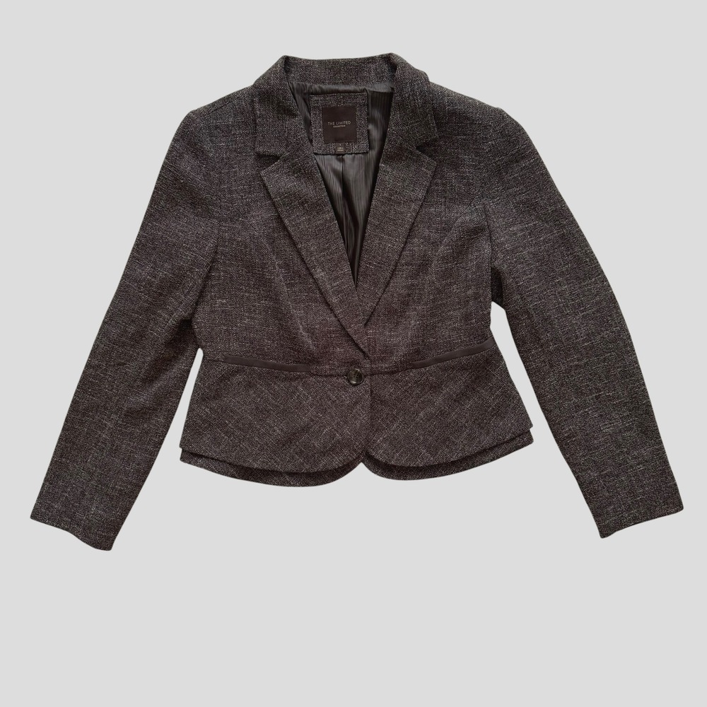 The Limited Womens Sz Large Brown Peplum Blazer Professional academia